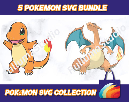 5 Pokemon SVG Bundle