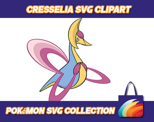 Cresselia Pokemon Design SVG