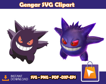 Gengar Pokemon Design SVG