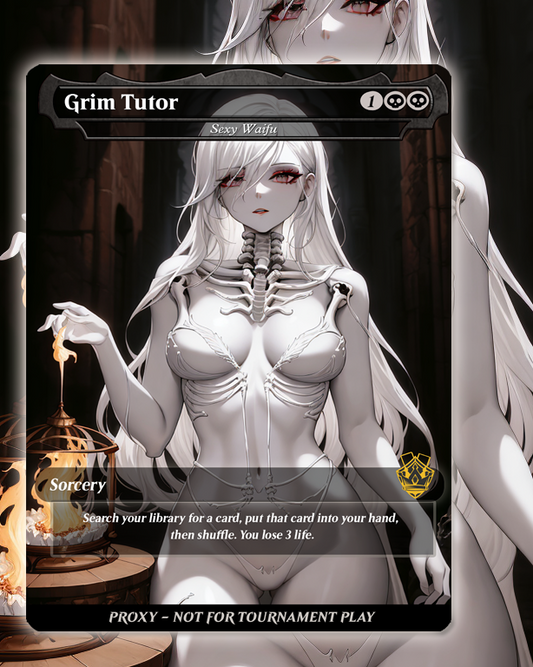 Grim Tutor  - MTG Proxy - NSFW Version - Sexy Waifu