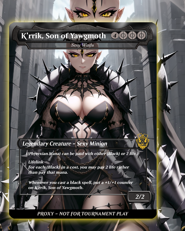 K'rrik, Son of Yawgmoth  - MTG Proxy - NSFW Version - Sexy Waifu