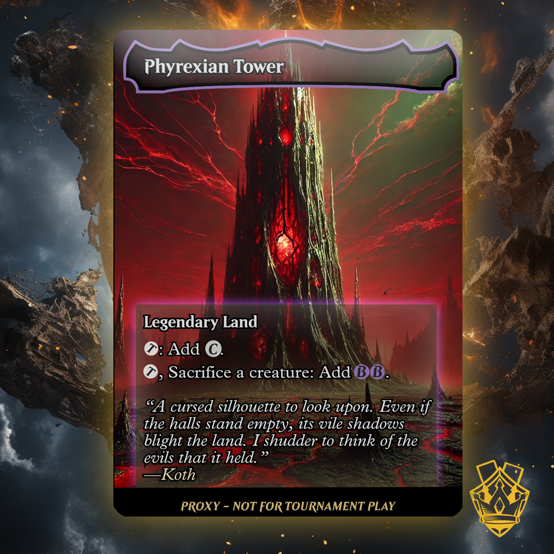 Phyrexian Tower – MTG Custom Proxy Card - Lands