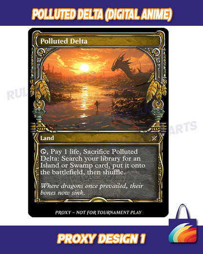 Polluted Delta  - MTG Proxy - Ixalan Frame