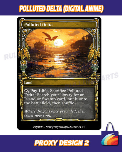 Polluted Delta  - MTG Proxy - Ixalan Frame