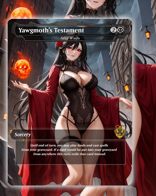 Yawgmoth's Testament  - MTG Proxy - NSFW Version - Sexy Waifu