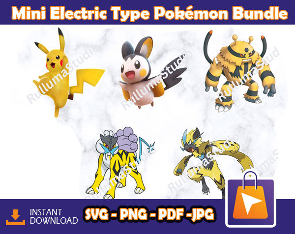 5 Electric Pokemon SVG Bundle